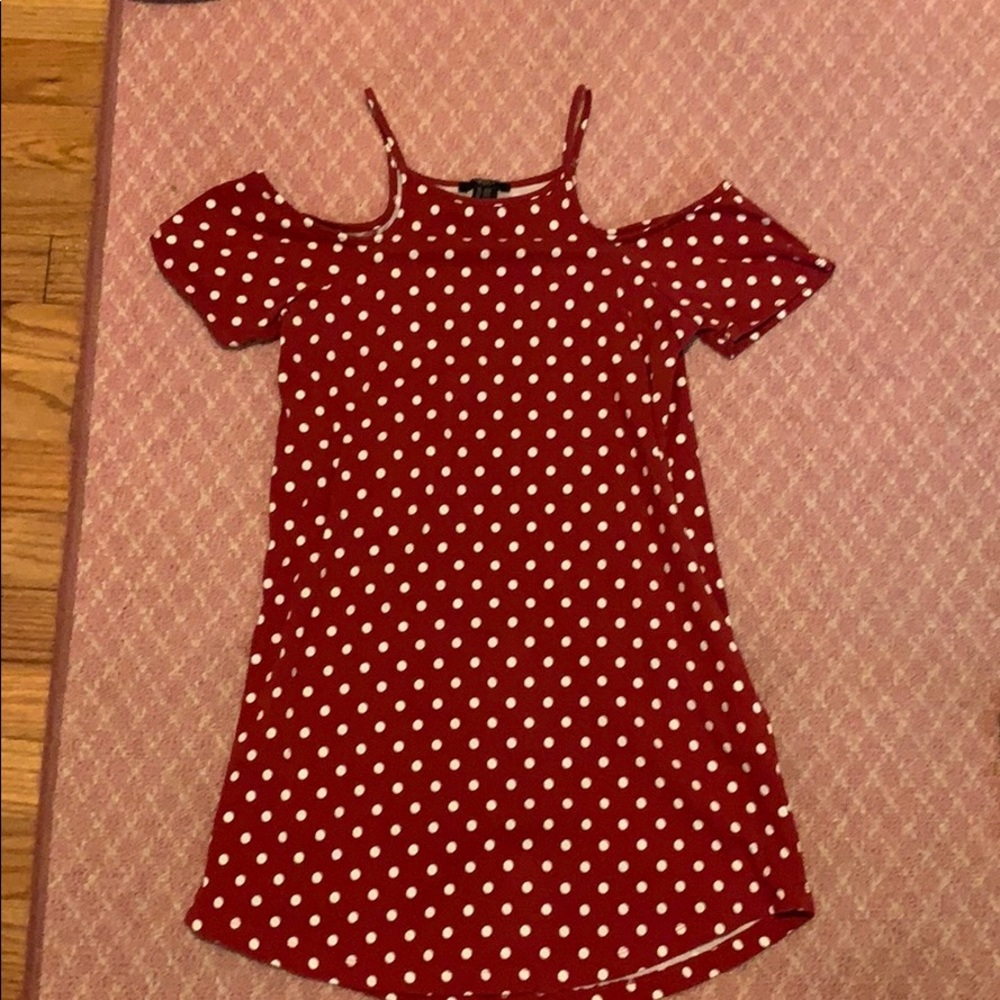 Red polka dot dress